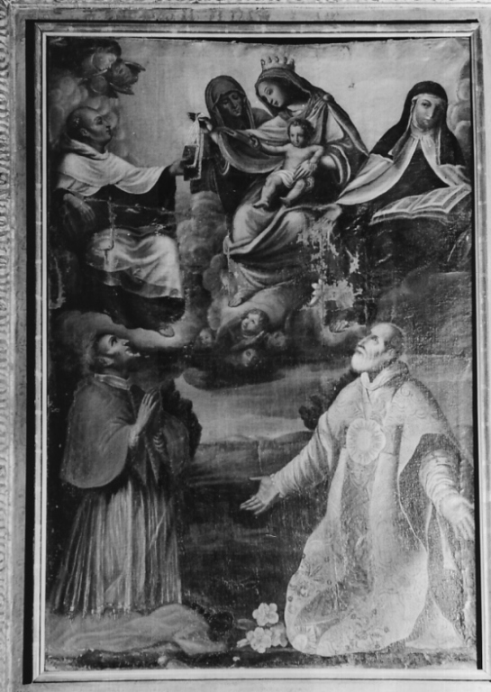 Madonna con Bambino con San Carlo Borromeo e San Filippo Neri (dipinto) di Caparozzi Filippo (attribuito) (prima metà sec. XVII)
