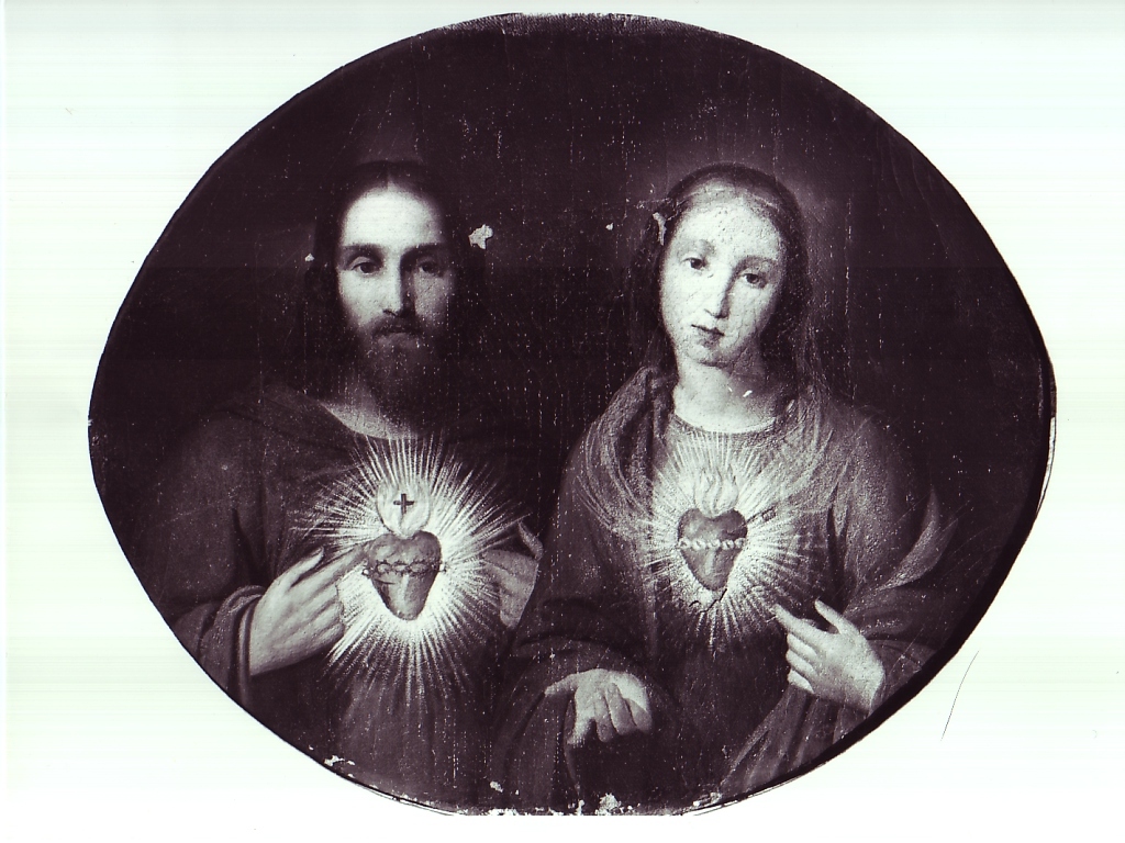 Sacro Cuore di Gesù e Sacro Cuore di Maria (dipinto) di Gagliardi Bernardino (attribuito) (metà sec. XVII)