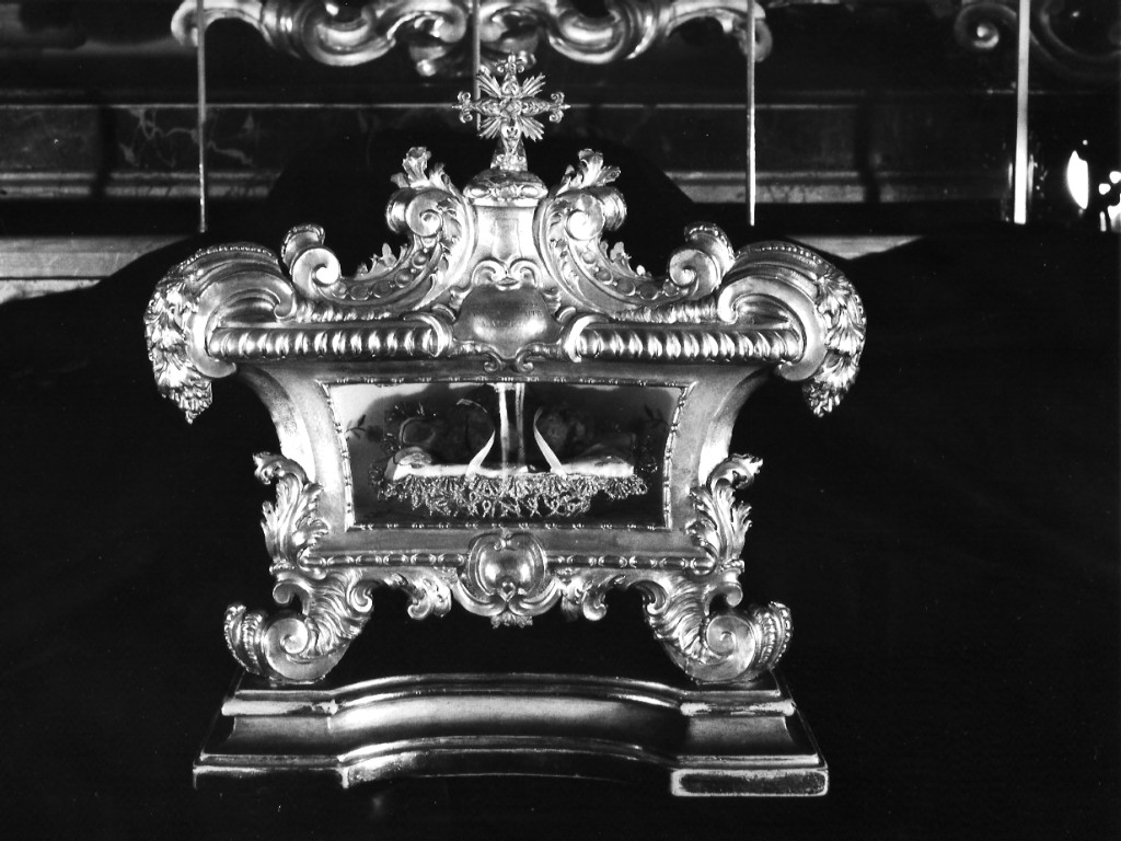 reliquiario a teca - a urna - ambito romano (sec. XVIII)