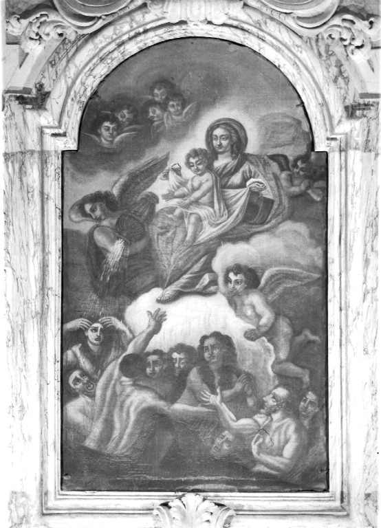 Madonna che intercede per le anime del purgatorio (dipinto) - ambito laziale (prima metà sec. XIX)