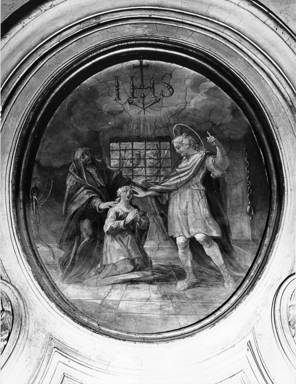 San Gratiliano guarisce Santa Felicissima dalla cecità (dipinto) di Piastrini Giovanni Domenico (attribuito) (secondo quarto sec. XVIII)