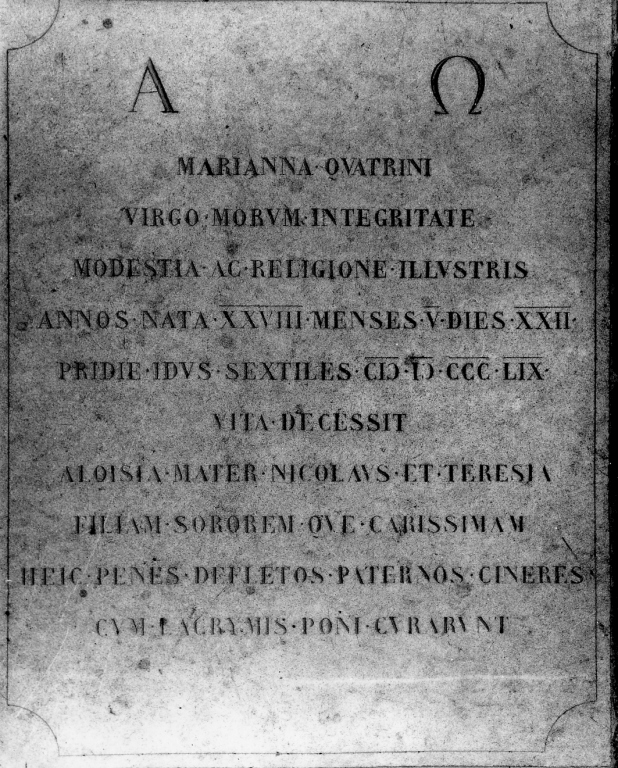 lapide commemorativa - ambito laziale (sec. XIX)