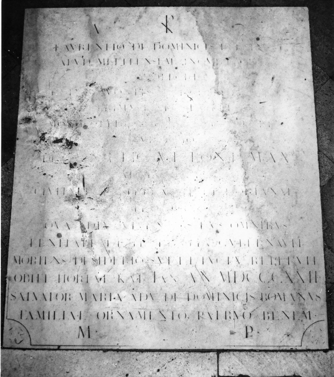 lapide commemorativa - ambito laziale (sec. XIX)