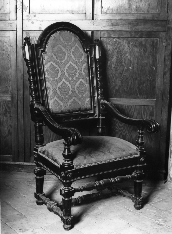 sedia - a braccioli - ambito laziale (sec. XIX)