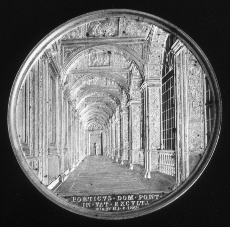 Veduta della Galleria Piana in Vaticano (rilievo) di Bianchi Ignazio (sec. XIX)