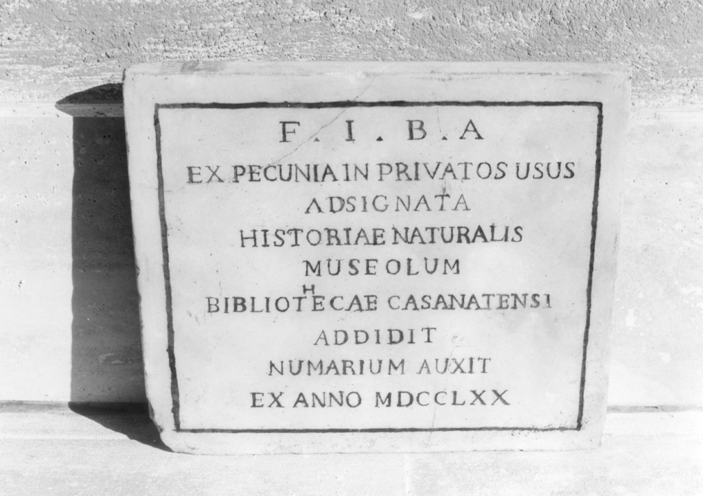 lapide commemorativa - ambito romano (sec. XVIII)