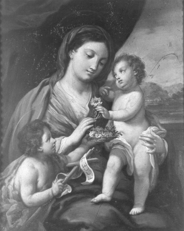 Madonna con Bambino e san Giovannino (dipinto) di Maratta Carlo (scuola) (fine/inizio secc. XVII/ XVIII)