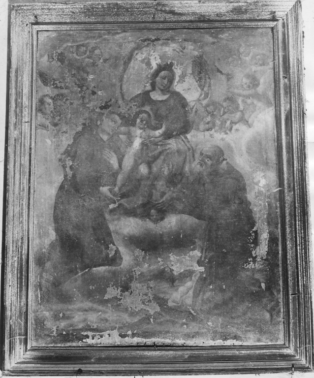 Madonna con Bambino con Sant'Antonio e Santo francescano (dipinto) - ambito laziale (metà sec. XVIII)