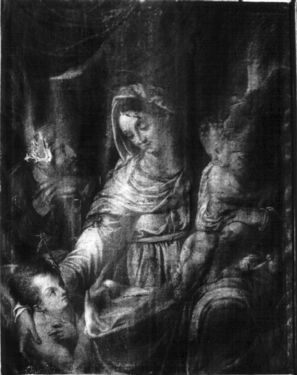 Madonna con Bambino e San Giovannino (dipinto) - ambito Italia centrale (inizio sec. XVII)