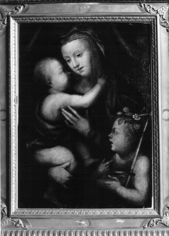 Madonna con Bambino e San Giovannino (dipinto) - ambito toscano (metà sec. XVI)