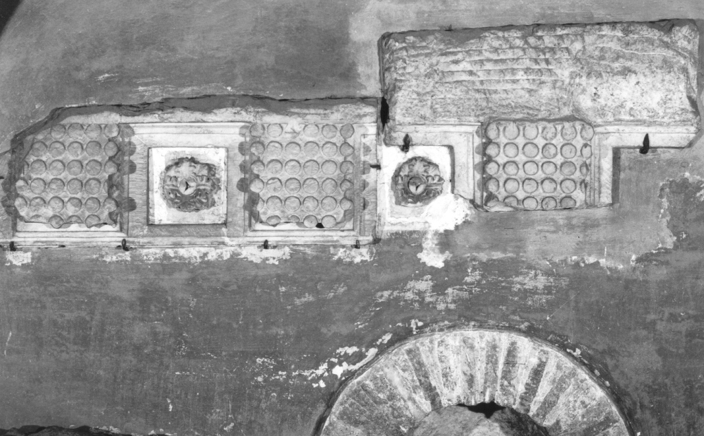soffitto a cassettoni, frammento - ambito romano (sec. IV)