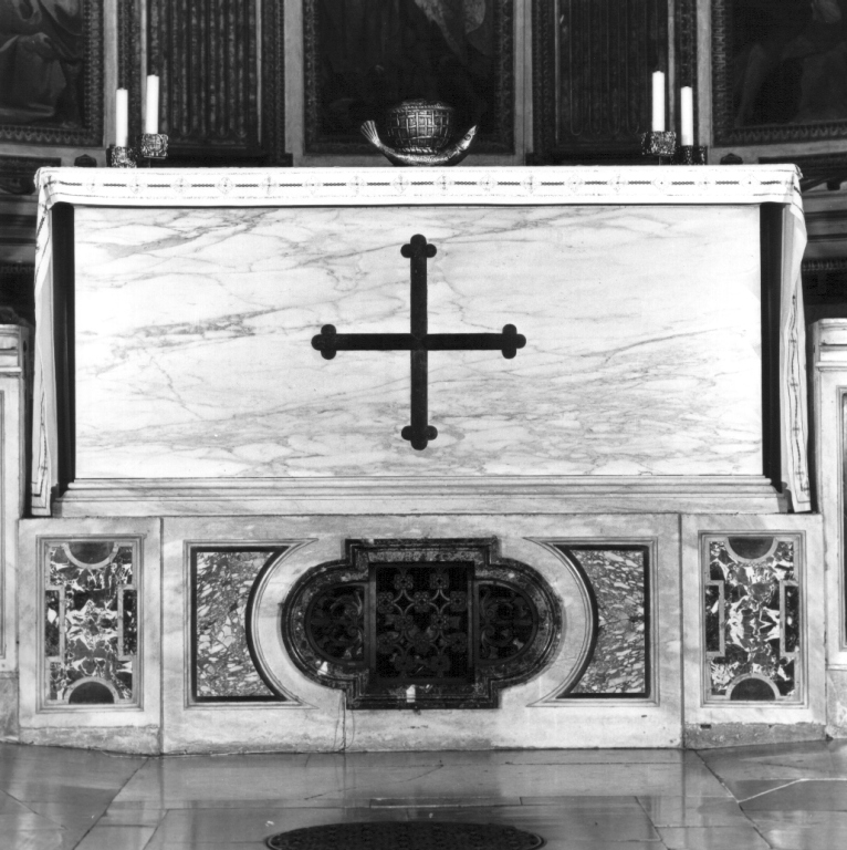altare - a blocco - ambito romano (secondo quarto sec. XVII, sec. XX)