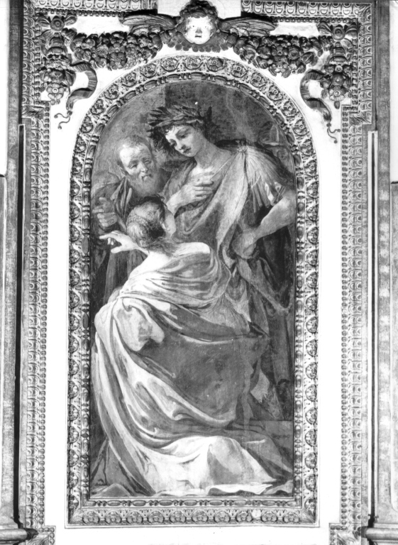 la vedova di Lampadio richiede la morte degli scultori (dipinto) di Mannozzi Giovanni detto Giovanni da San Giovanni (sec. XVII)