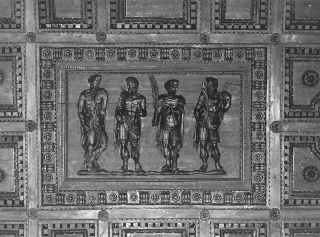 soffitto a cassettoni - ambito romano (ultimo quarto sec. XVI)
