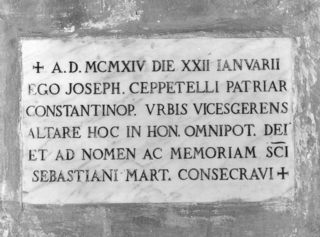 lapide documentaria - ambito romano (sec. XX)