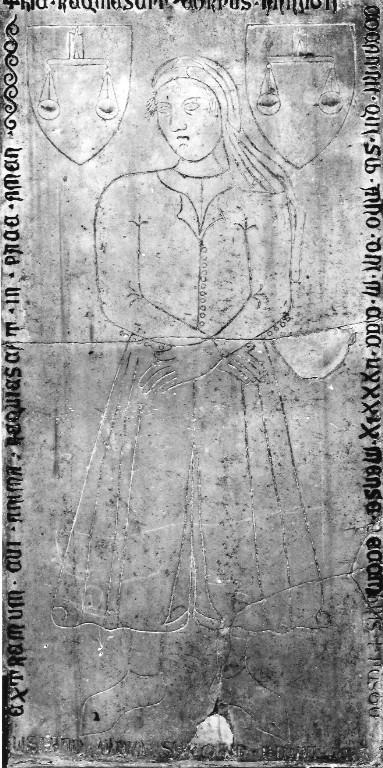 lapide tombale - ambito laziale (sec. XIV)