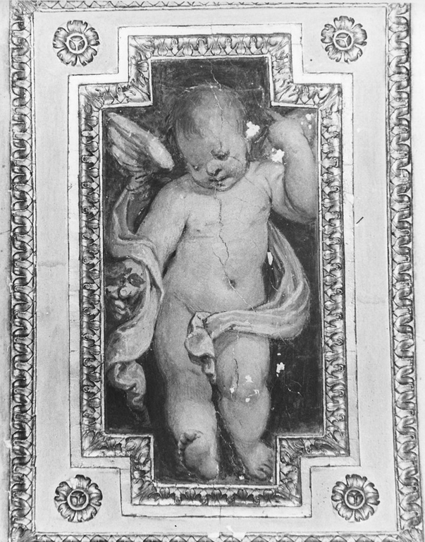 Monogramma di Cristo tra putti e cherubini (decorazione pittorica) di Fiammeri Giovan Battista (cerchia) - ambito romano (sec. XVI)