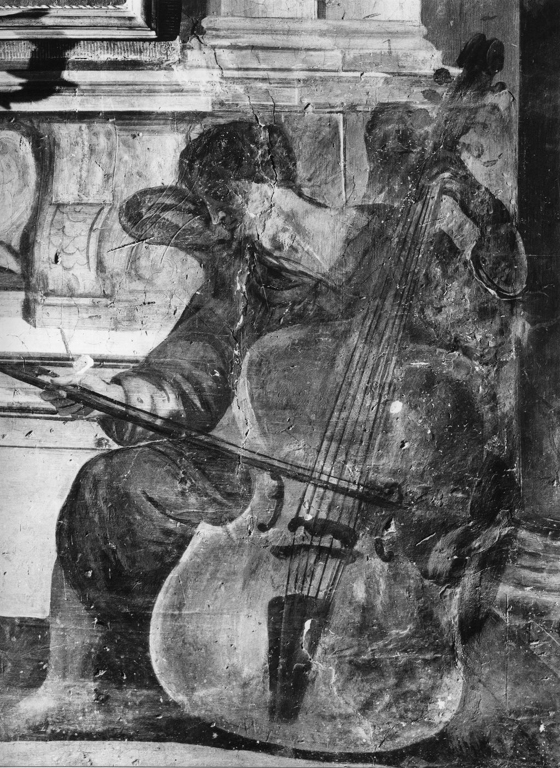 Falsa prospettiva con angeli musicanti e Sant'Ignazio (decorazione pittorica) di Pozzo Andrea (sec. XVII)