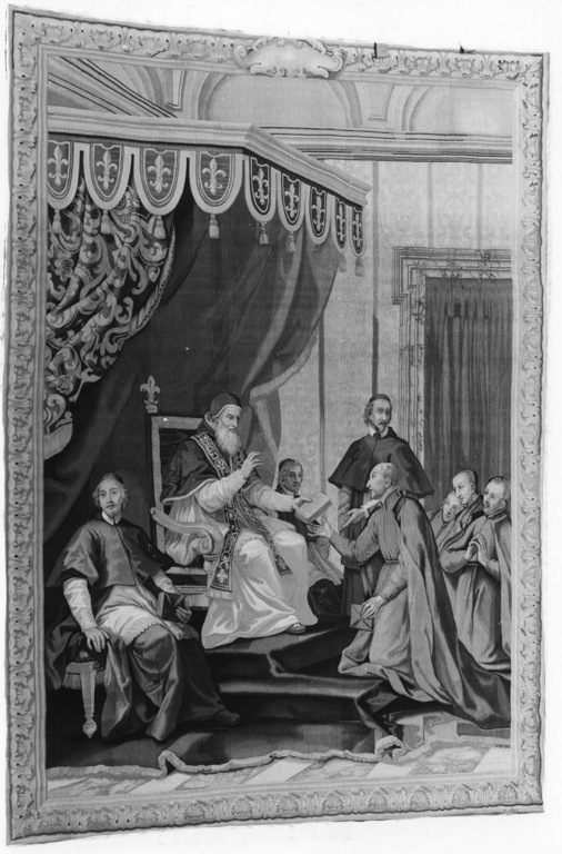 Sant'Ignazio viene presentato a Paolo III (arazzo) di Masucci Agostino, Bigatti Giovanni, Gargaglia Antonio (sec. XVIII)
