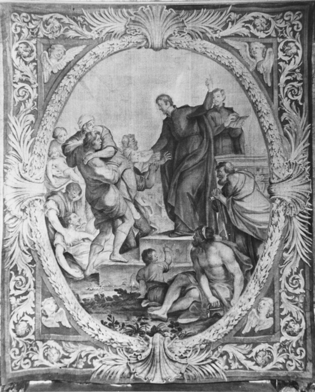 San Francesco Saverio tra gli Indiani (arazzo) - ambito romano (prima metà sec. XVII)