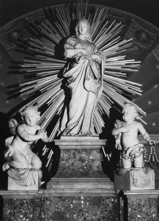 Madonna con angeli (gruppo scultoreo) di Ottoni Lorenzo (sec. XVII)