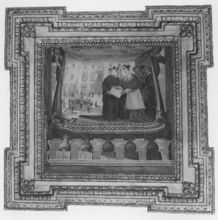 La presentazione del progetto del Gesù al cardinale Alessandro Farnese (dipinto) - ambito romano (prima metà sec. XVII)