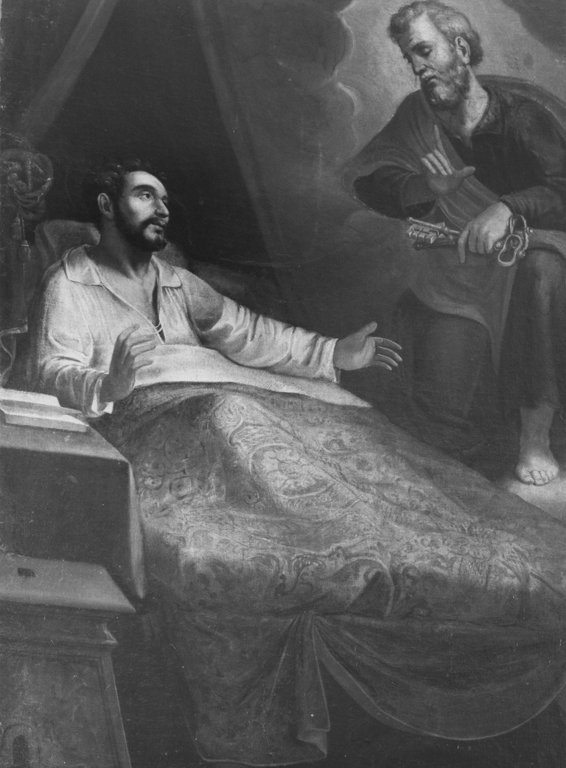 Sant'Ignazio ha la visione di San Pietro (dipinto) di Commodi Giovan Andrea (prima metà sec. XVII)