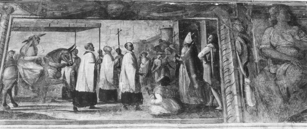 Il ritorno dei Ruteni all'interno della Chiesa di Roma (dipinto) di Allegrini Flaminio (sec. XVII)