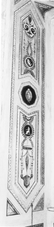 Motivi decorativi a grottesche, medaglioni e cammei (decorazione pittorica) - ambito romano (sec. XVIII)