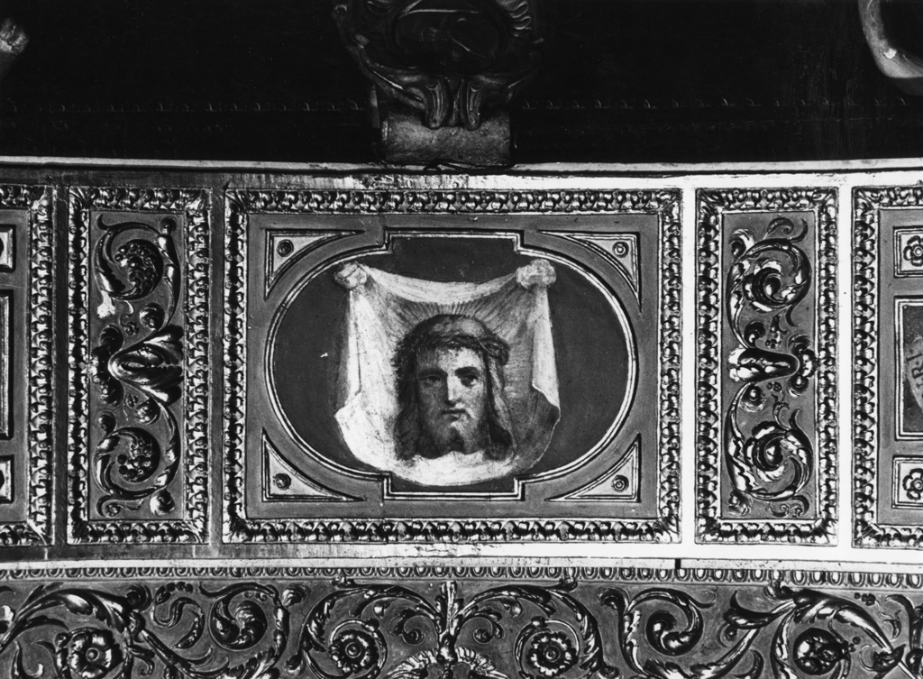 velo della Veronica (dipinto, elemento d'insieme) di Lombardelli Giovanni Battista detto Montano (maniera) (fine sec. XVI)