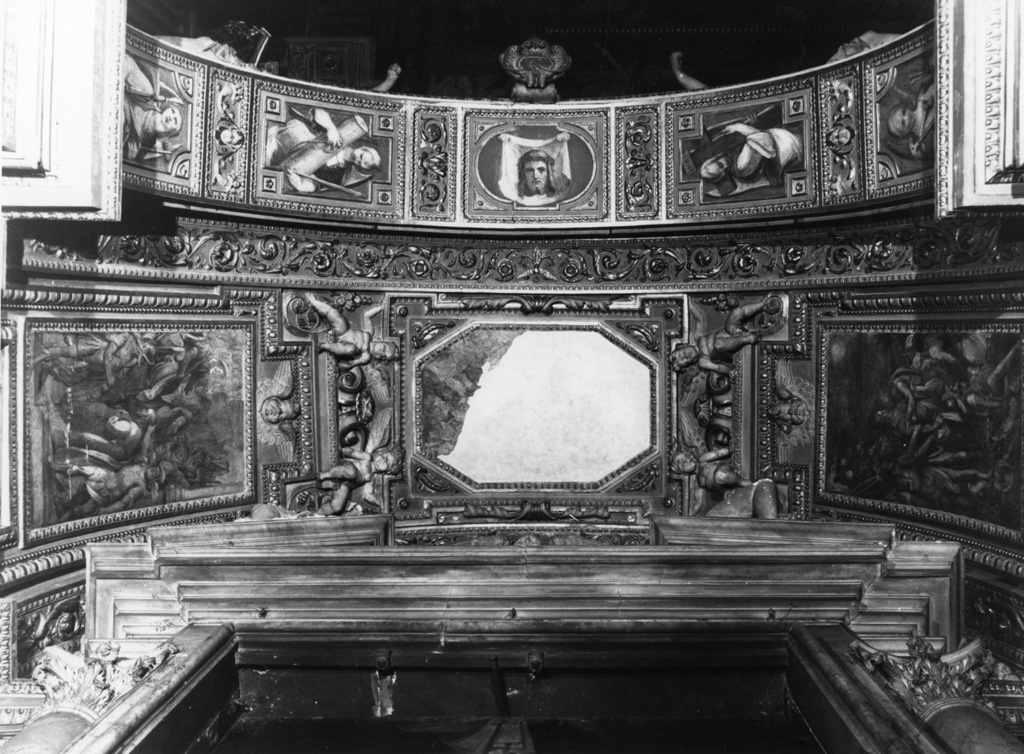 decorazione plastico-pittorica, complesso decorativo di Lombardelli Giovanni Battista detto Montano (maniera) (fine sec. XVI)