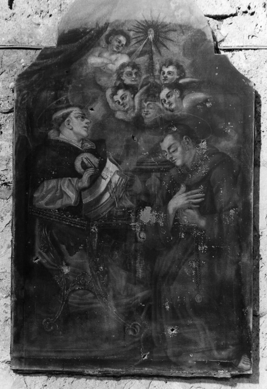 San Tommaso d'Aquino e San Bonaventura in preghiera (dipinto) di Ferre Angela (sec. XVIII)