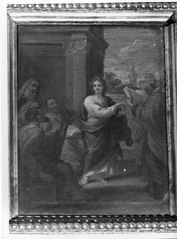 disputa di Gesù con i dottori nel tempio, disputa di Gesù con i dottori nel tempio (dipinto) di Cerruti Michelangelo (attribuito) (sec. XVIII)