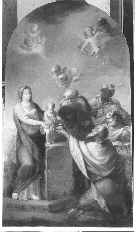 adorazione dei Re Magi (dipinto) di Campanella Angelo (sec. XVIII)