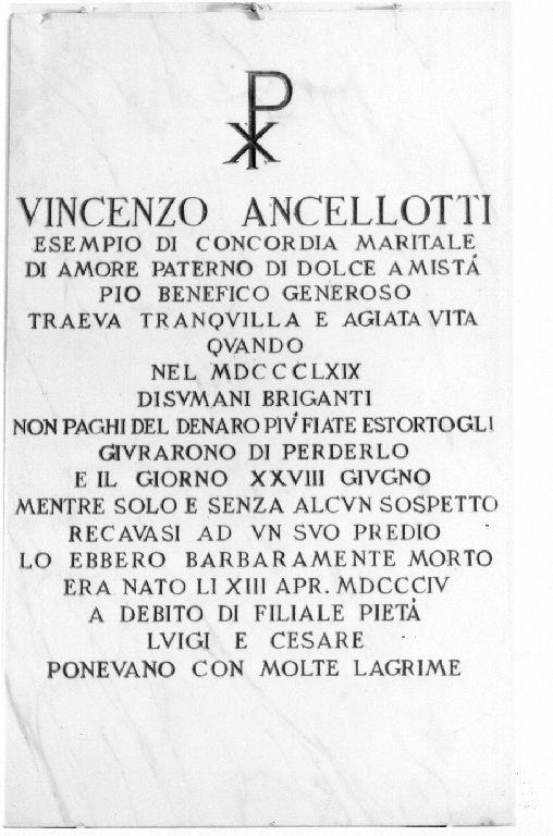 lapide - ambito laziale (sec. XIX)