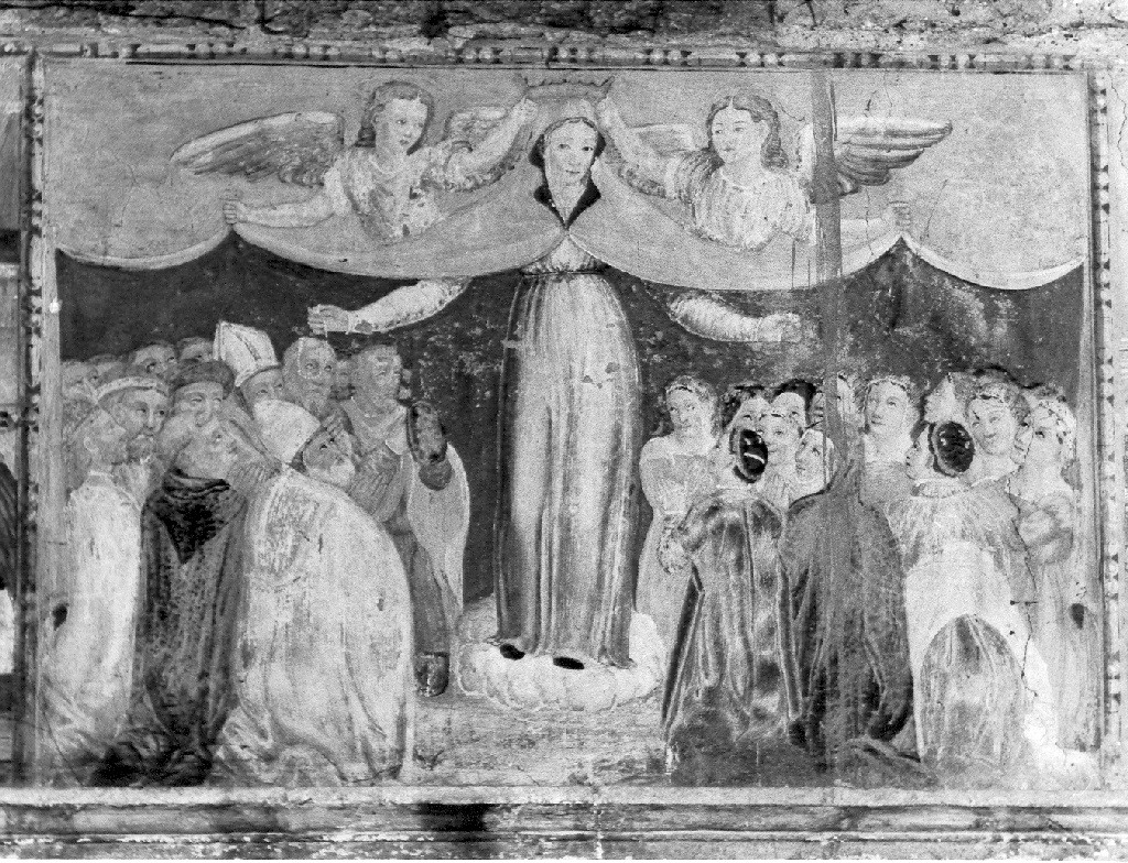 incoronazione di Maria Vergine (dipinto) - ambito tosco laziale, ambito viterbese (sec. XVI)