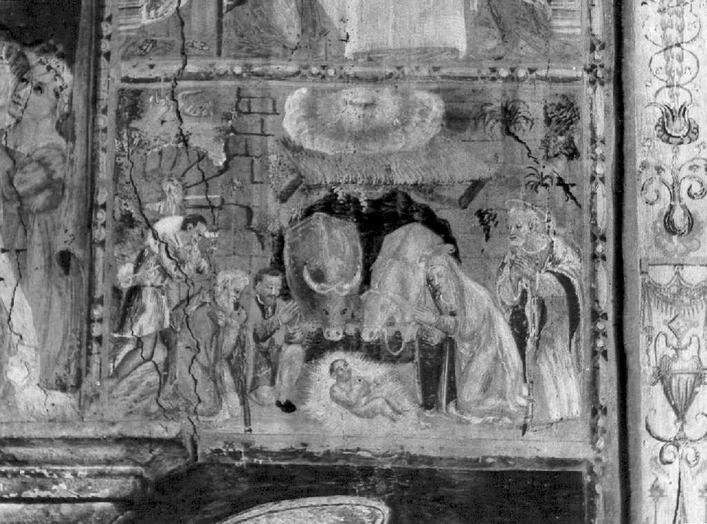 adorazione dei pastori (dipinto) - ambito tosco laziale, ambito viterbese (sec. XVI)
