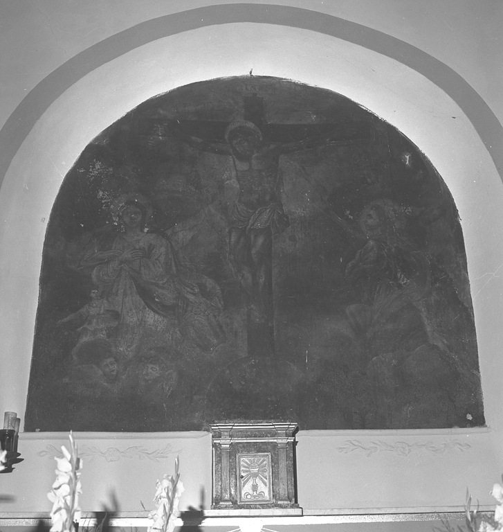 Cristo crocifisso e Santi (dipinto) - ambito laziale (fine sec. XVI)