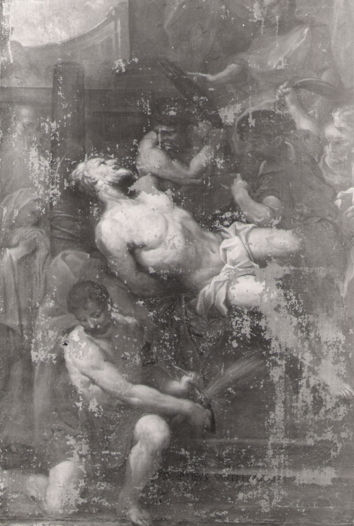flagellazione di San Pietro (dipinto, ciclo) di Baldi Lazzaro (fine sec. XVII)