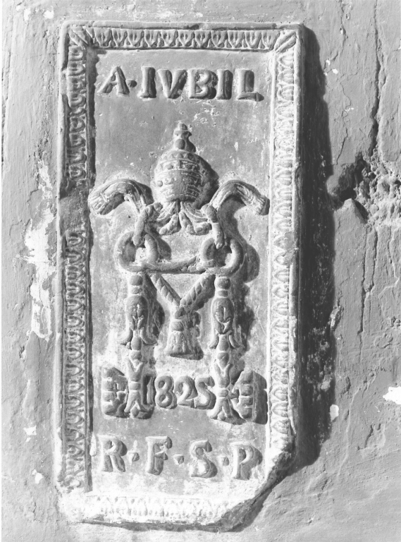 tiara con chiavi (formella) - ambito romano (sec. XIX)