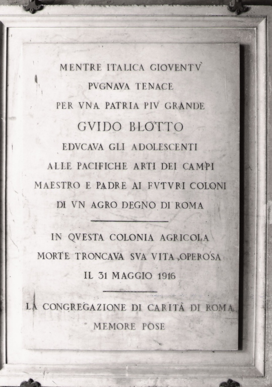 lapide commemorativa - ambito laziale (sec. XX)