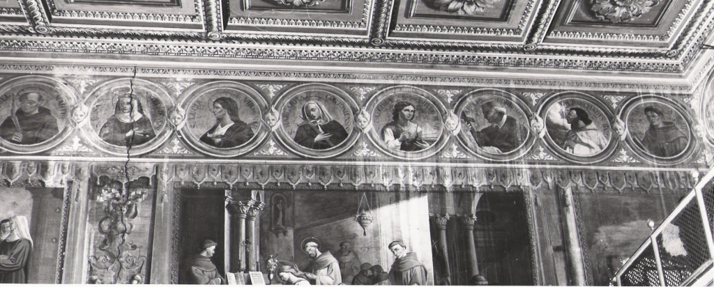 Santi minoriti e protettori delle clarisse (dipinto, ciclo) di Loffredo Bonaventura (sec. XIX)