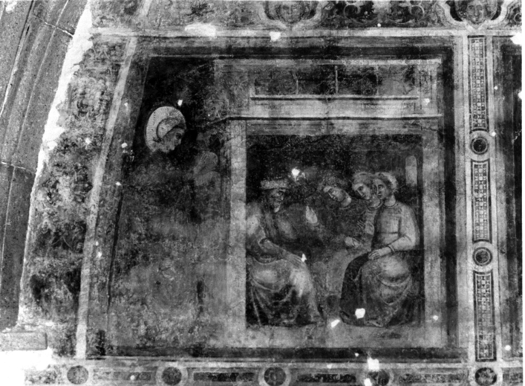 San Nicola di Bari offre la dote a tre povere fanciulle (dipinto, elemento d'insieme) - ambito tosco-romano (inizio sec. XIV)