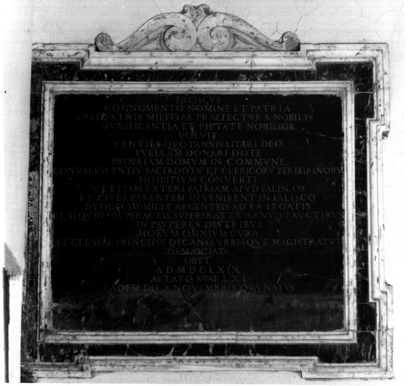 lapide tombale - ambito laziale (seconda metà sec. XVII)