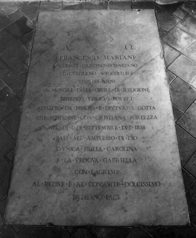 lapide tombale - ambito viterbese (sec. XIX)