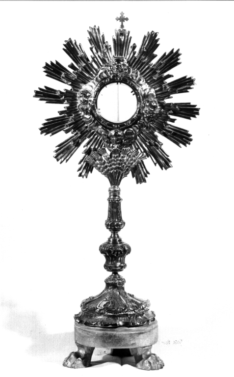 ostensorio - a raggiera - manifattura viterbese (seconda metà sec. XIX)