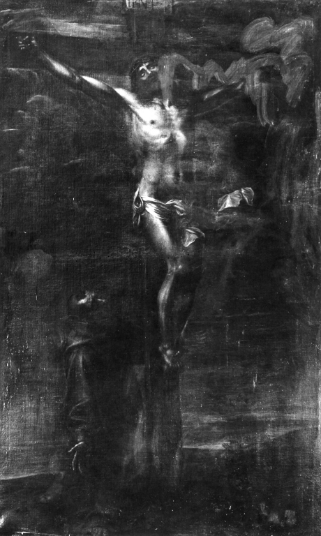 San Francesco d'Assisi in preghiera davanti alla croce (dipinto) - ambito romano (secondo quarto sec. XVII)