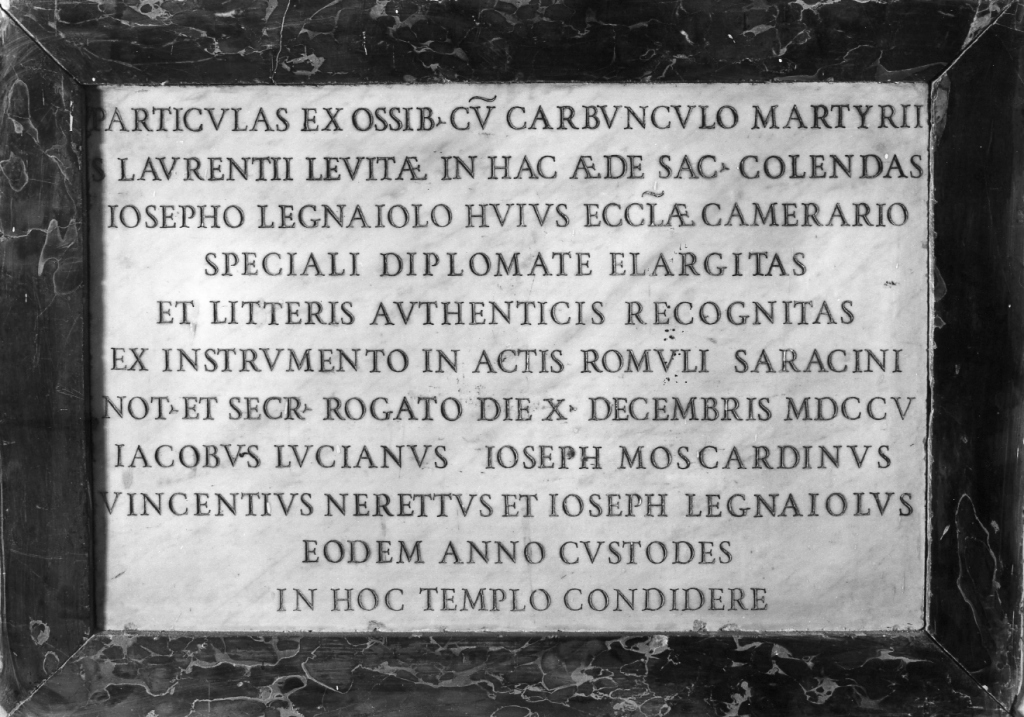 lapide - ambito romano (sec. XVIII)