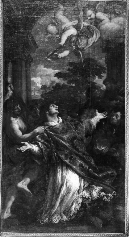 martirio di San Lorenzo (dipinto) di Berrettini Pietro detto Pietro da Cortona (sec. XVII)