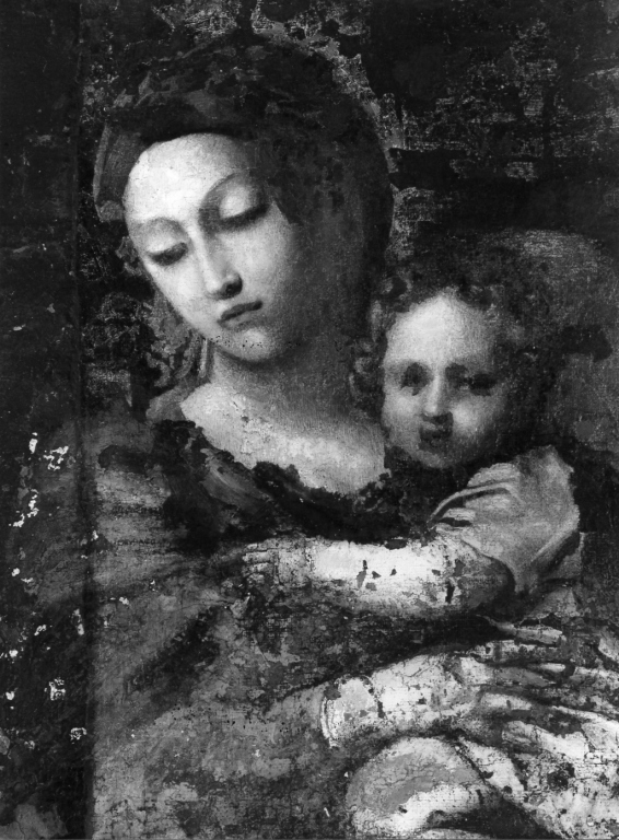 Madonna con i santi Giacomo e Filippo (dipinto) di Zampieri Domenico detto Domenichino (sec. XVII)